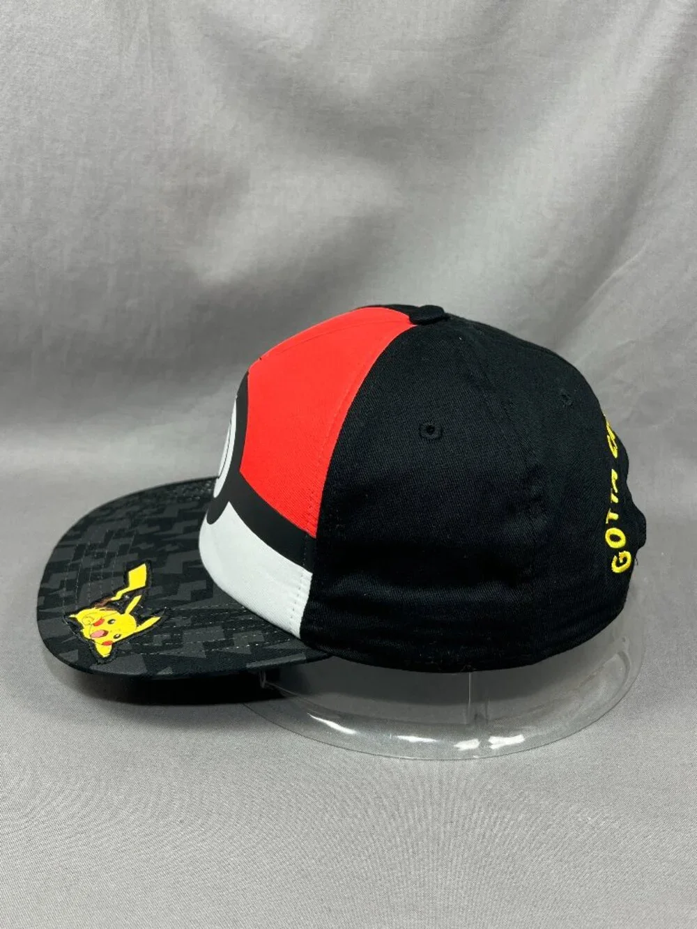 Bioworld Pokemon Pokeball Pikachu Snapback Hat Black Adjustable Youth Kids Cap